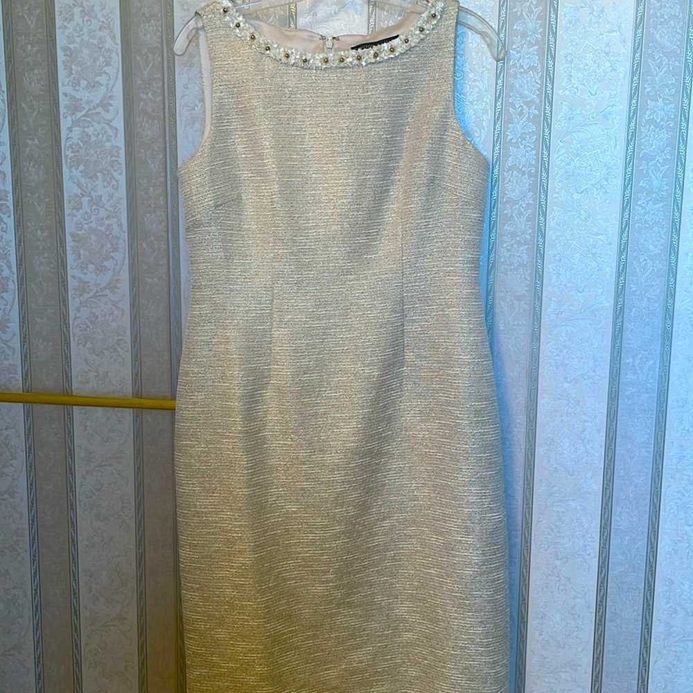 Stunning Gold sparkle Preston and York sheath cocktail dress